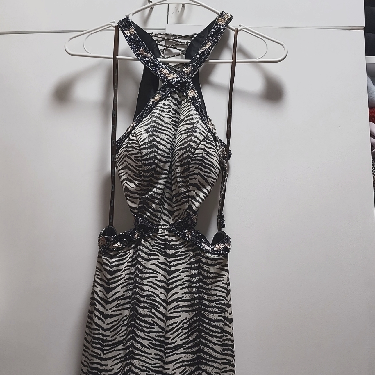 Special Occasion Zebra Sequins Gown.